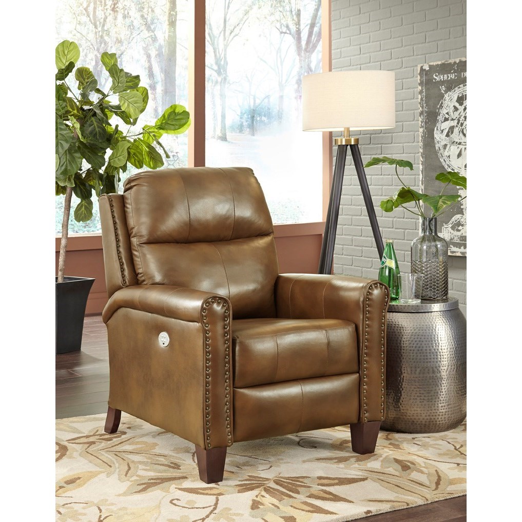 Southern Motion Pep Talk High Leg Power Recliner with Power Headrest